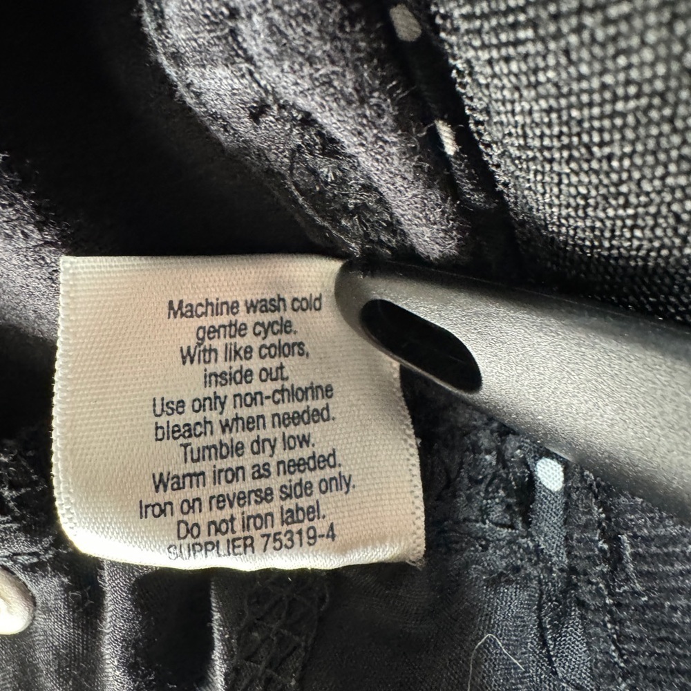 Corduroy Black Pull On Straight Leg Womens 16 Spooky Fall Witchy Comfort Stretch - Picture 8 of 13